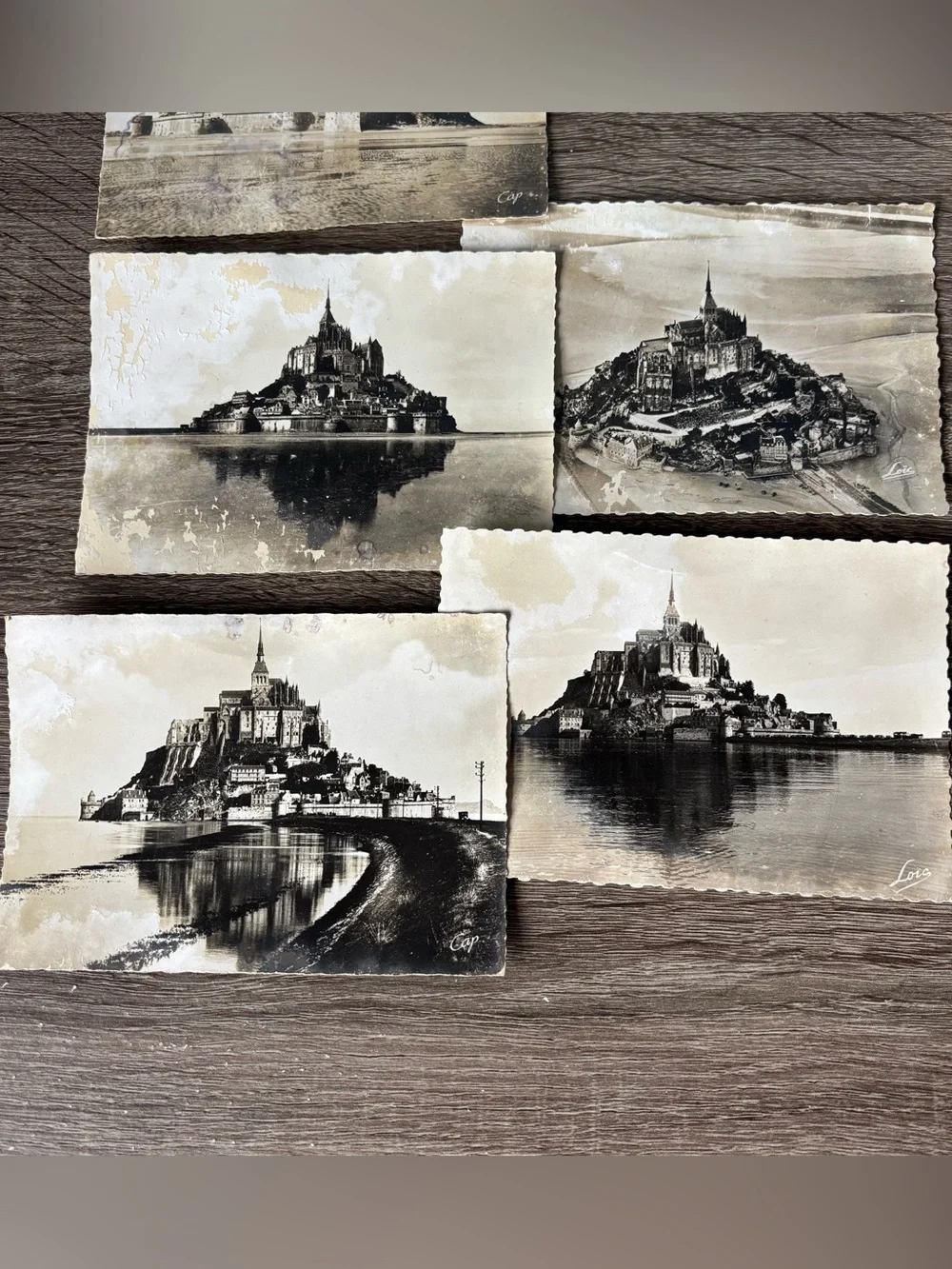 LOT Le Mont Saint Michel France Postcards vintage souvenir sepia